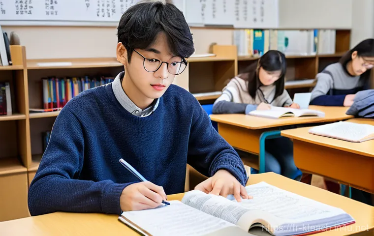 한국어교원 강의 준비 방법 - **Prompt:** A vibrant and well-lit modern classroom in a French city. A passionate French-speaking f...